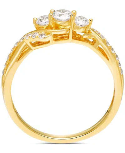 Macy's Diamond Three Stone Twist Engagement Ring (1/2 Ct. T.w.) In 14k Gold In Yellow Gold