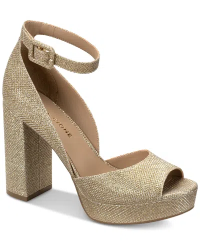 Sun + Stone Reeta Womens Ankle Pumps In Gold Gltr
