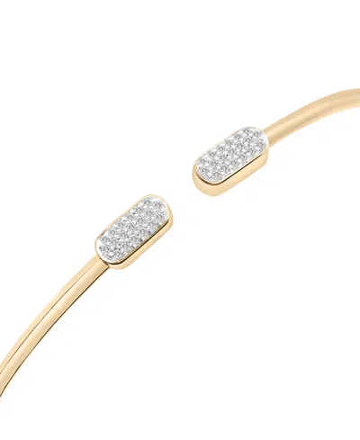 Wrapped Diamond Rectangular Cluster Cuff Bangle Bracelet (1/10 Ct. T.w.) In 10k Gold, Created For Macy's In Yellow Gold