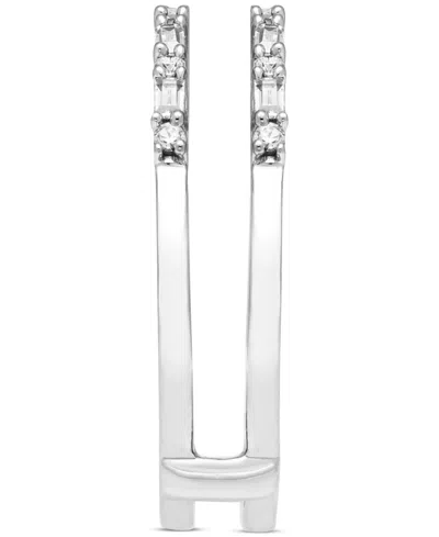 Macy's Diamond Round & Baguette Enhancer Ring Guard (1/4 Ct. T.w.) In 14k White Gold In White Gold