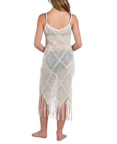 La Blanca Crochet The Day V-neck Midi Dress In Natural
