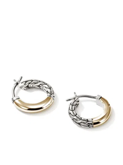 John Hardy 14kt Yellow Gold Essential Crossover Diamond Hoop Earrings In Gold