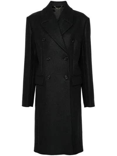Totême Double-breasted Brushed Recycled-cashmere Coat In Grey