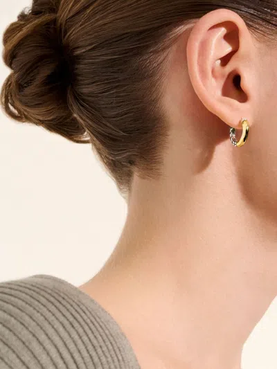 John Hardy 14kt Yellow Gold Essential Crossover Diamond Hoop Earrings In Gold