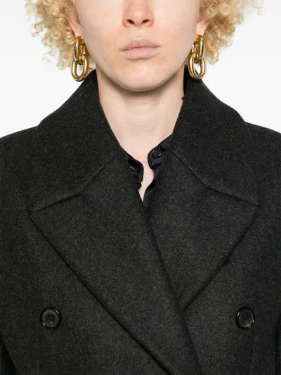 Totême Double-breasted Brushed Recycled-cashmere Coat In Grey