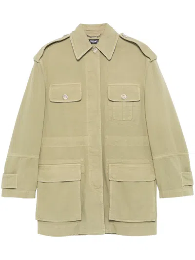 Versace Medusa Head- Buttons Jacket In Green