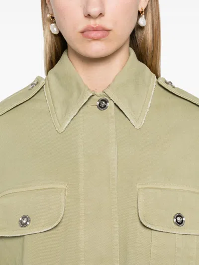 Versace Medusa Head- Buttons Jacket In Green