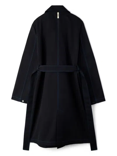 Sunnei Contrast Stitching Coat In Blue