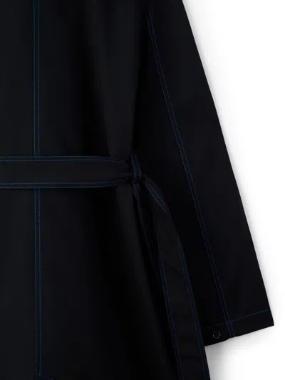 Sunnei Contrast Stitching Coat In Blue