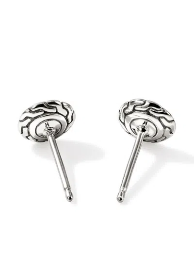 John Hardy 14kt Yellow Gold Essential Stud Earrings In Silver