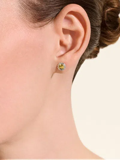 John Hardy 14kt Yellow Gold Essential Stud Earrings In Silver