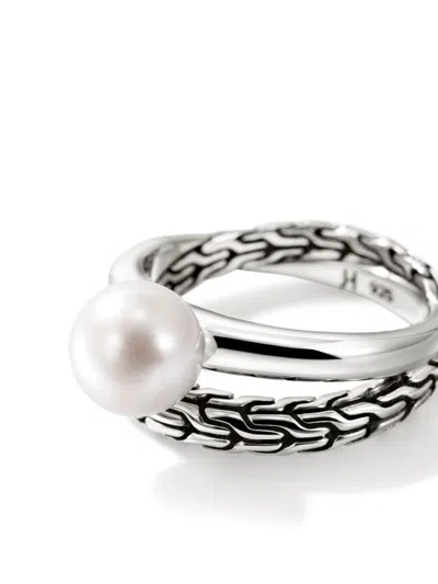 John Hardy Essential Pearl Stackable Ring In Silver
