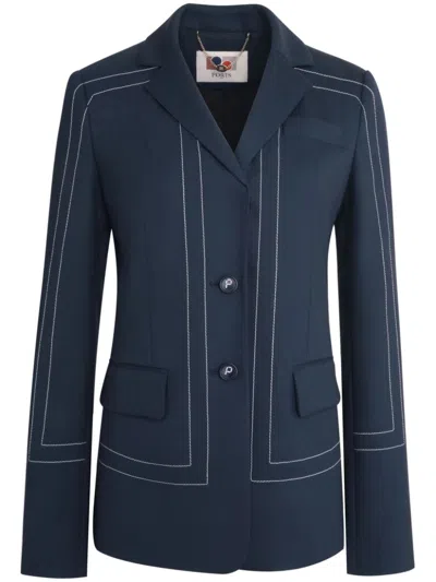 Shop Ports 1961 Single-breasted Blazer In Blue