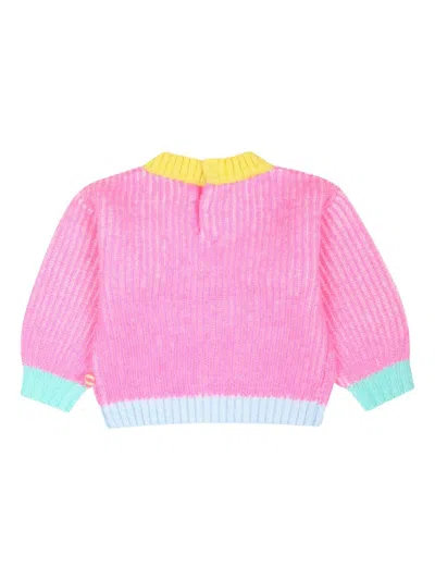 Billieblush Colour-block Knit Sweater In Pink