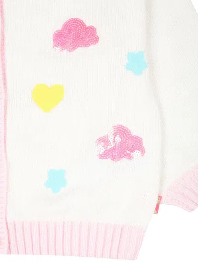 Billieblush Girls Ivory Embroidered Cardigan In White