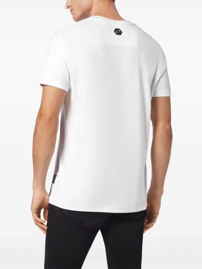 Philipp Plein Graphic Skull Print Cotton T-shirt With Iconic Design And Luxurious Feel In White