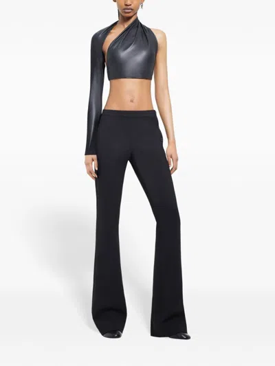 Courrèges Oblique Flared Trousers In Black