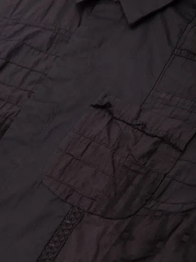 Engineered Garments Patchwork Short-collar Shirt In Black