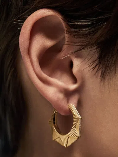 Marie Lichtenberg 18k Yellow Gold Nyc Diamond Earring In Gold