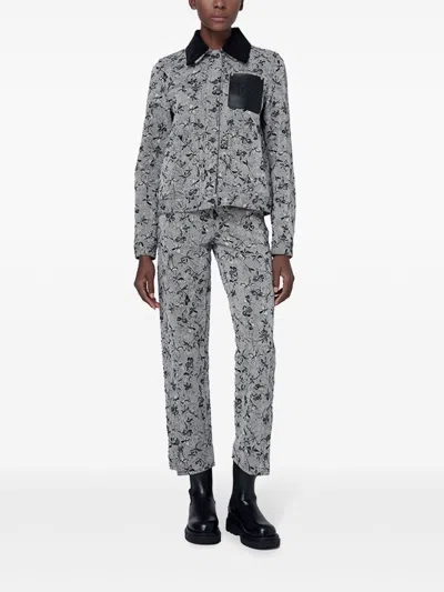 Ports 1961 Floral-print Straight-leg Jeans In White