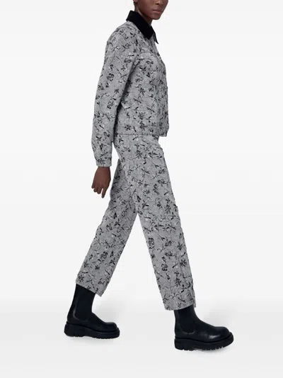 Ports 1961 Floral-print Straight-leg Jeans In White