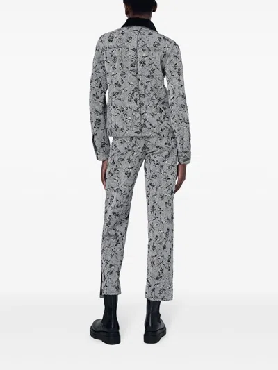 Ports 1961 Floral-print Straight-leg Jeans In White