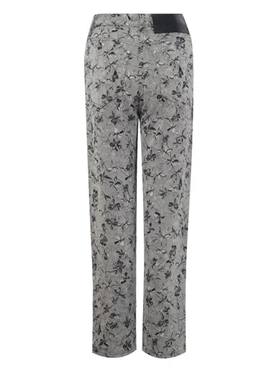 Ports 1961 Floral-print Straight-leg Jeans In White