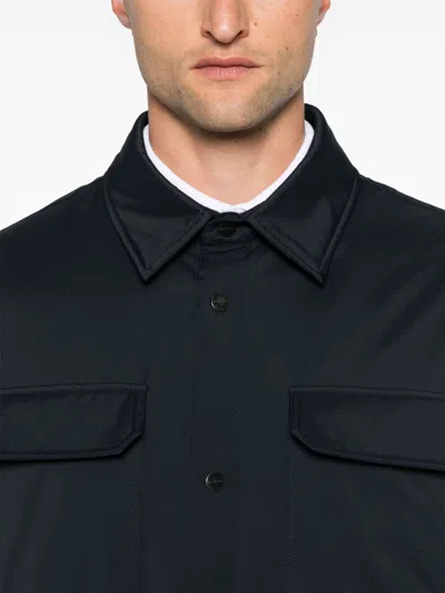 Kiton Overshirt Padded Long Sleeves In Blue