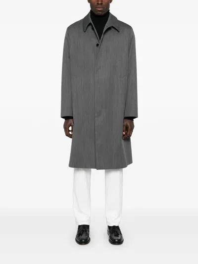 Lardini Wool Coat In Grey