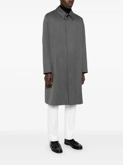 Lardini Wool Coat In Grey