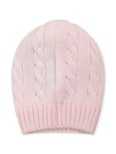 Little Bear Cable-knit Wool Beanie In Pink