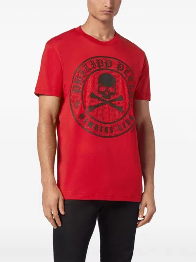 Philipp Plein Ss Skull&bones T-shirt In Red