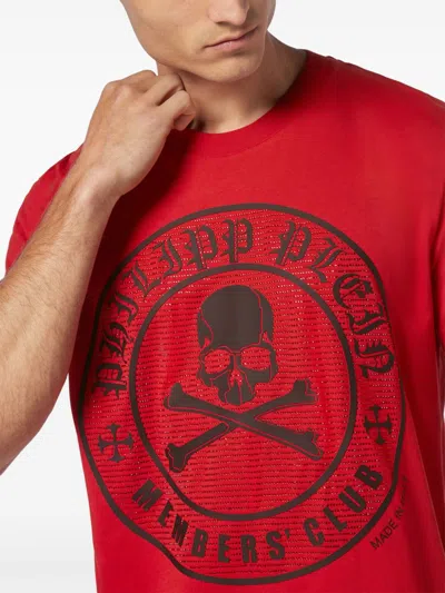 Philipp Plein Ss Skull&bones T-shirt In Red