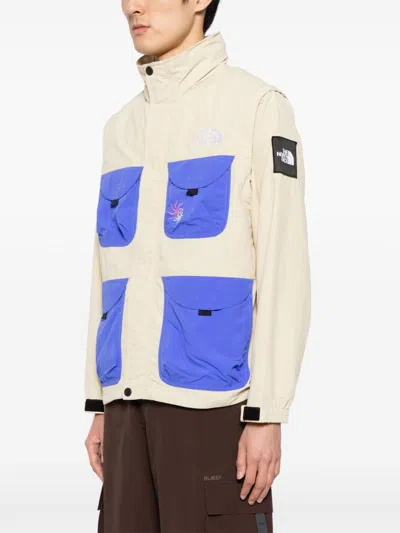 The North Face Embroidered Zip-up Military Jacket In Neutrals