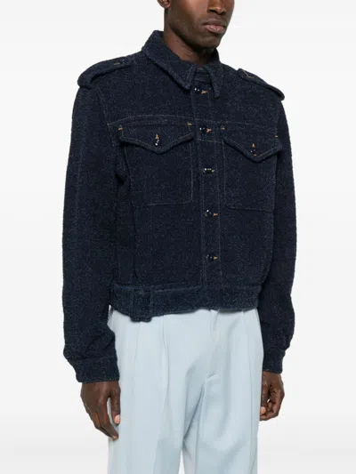 Givenchy Jacket In Boucle Denim In Blue