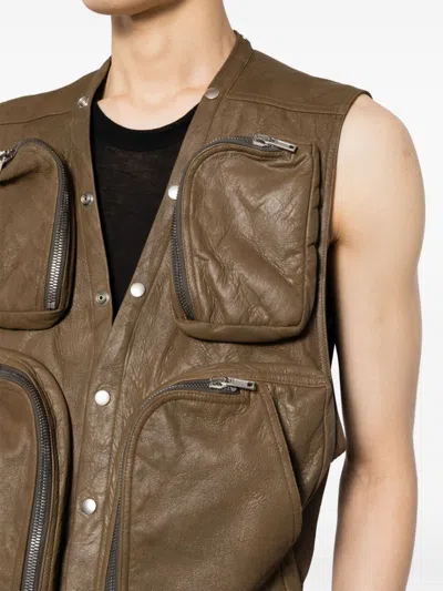 Rick Owens Button-up Cargo Military Jacket In 35 Bean