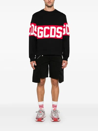 Gcds Logo Print Sweatshirt In Black