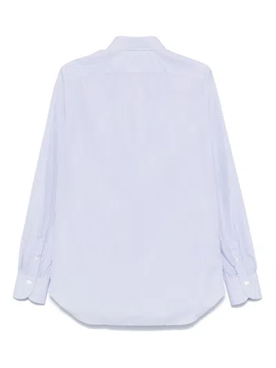 Finamore 1925 Napoli Striped Shirt In Blue