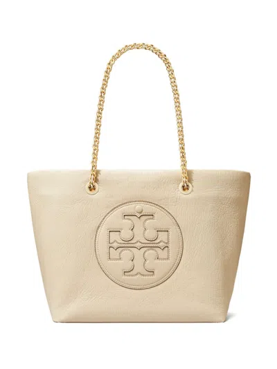 Shop Tory Burch Ella Chain Patent-leather Tote Bag In Yellow