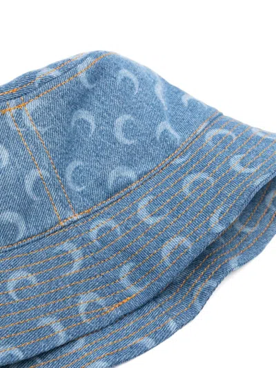 Marine Serre Crescent Moon-print Bucket Hat In Blue