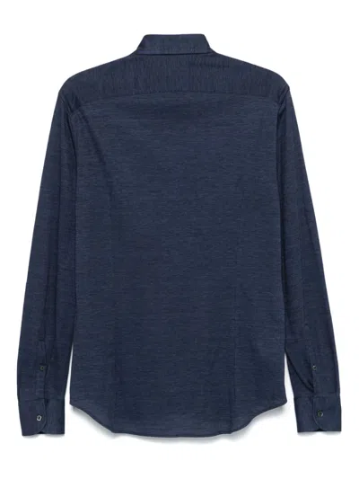 Corneliani Mélange-effect Shirt In Blue