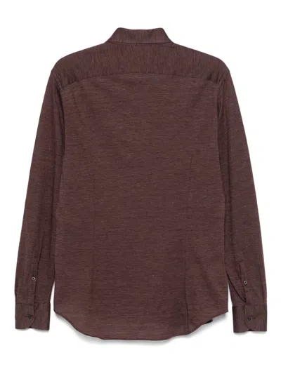 Corneliani Mélange-effect Shirt In Red