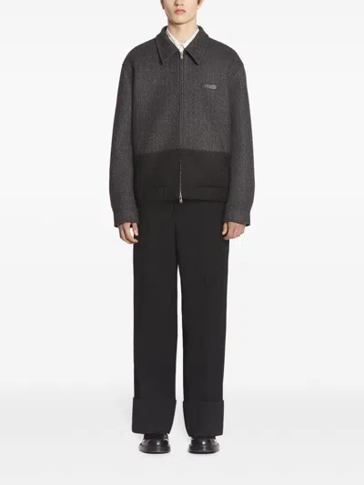 Lanvin Two-tone Bomber Jacket In Grey
