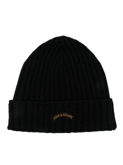Paul & Shark Logo-embroidered Beanie Hat In Blue