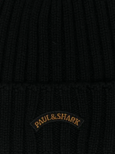 Paul & Shark Logo-embroidered Beanie Hat In Blue
