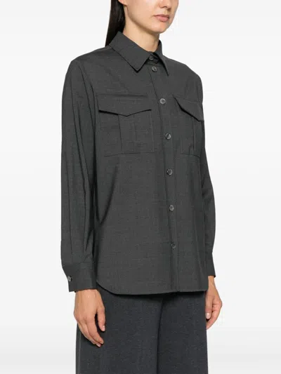 P.a.r.o.s.h Slub-texture Shirt In Grey