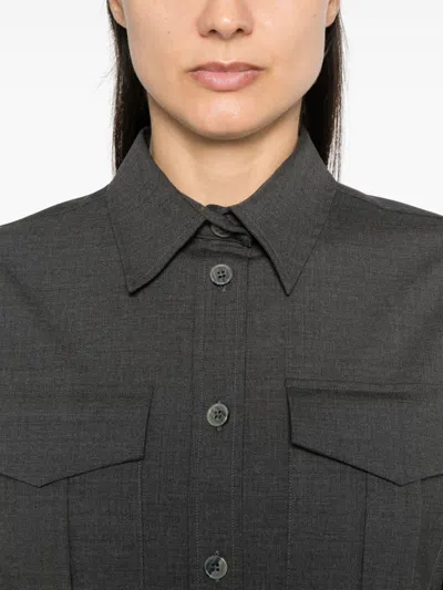 P.a.r.o.s.h Slub-texture Shirt In Grey