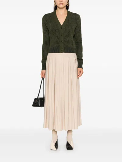 Fabiana Filippi Bicolor Mesh Cardigan In Green