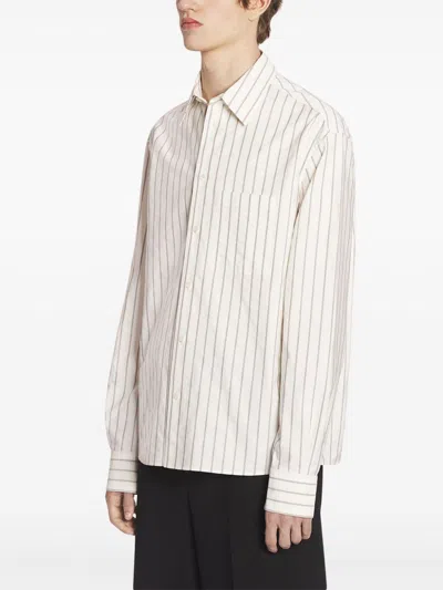 Shop Lanvin Striped Shirt In Neutrals