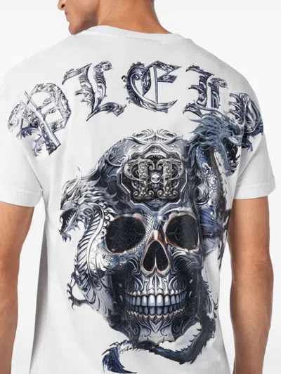 Philipp Plein Ss Skull-print T-shirt In White